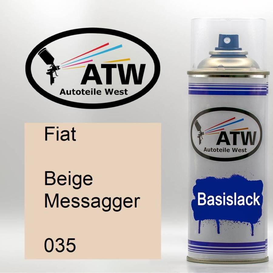 Fiat, Beige Messagger, 035: 400ml Sprühdose, von ATW Autoteile West.